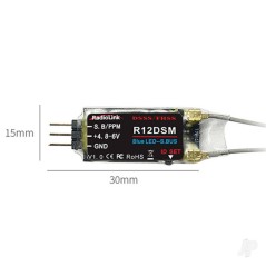RadioLink R12DSM 2.4GHz 12-Channel Mini Receiver