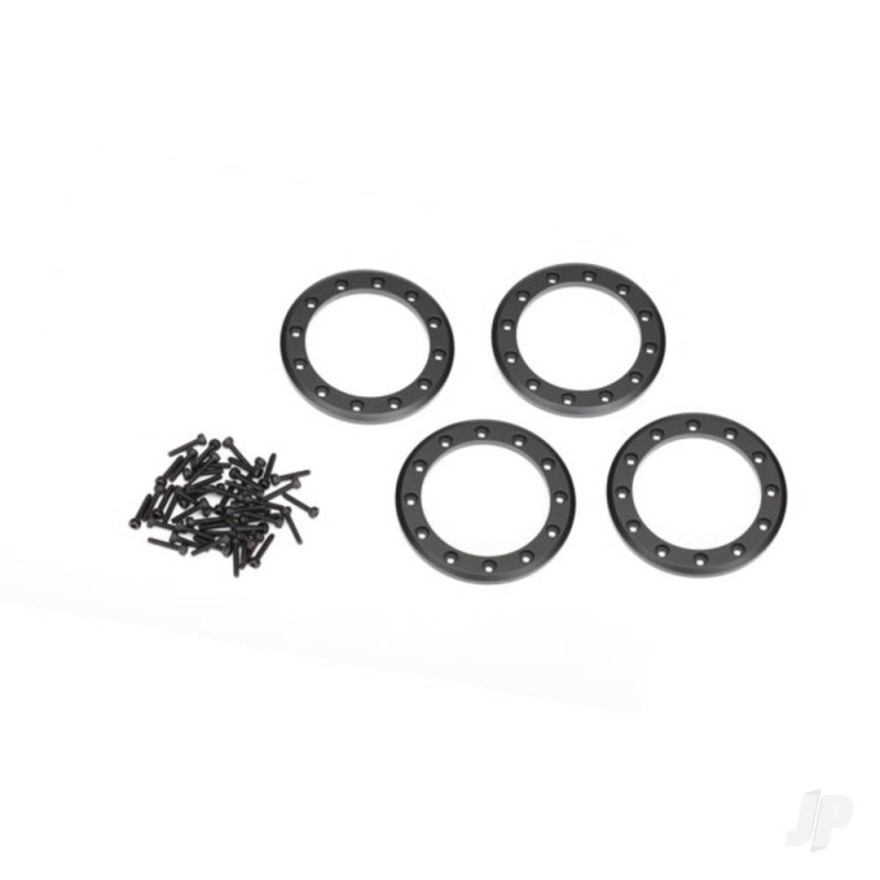 Traxxas Beadlock rings, black (1.9in) (Aluminium) (4 pcs) / 2x10 CS (48)