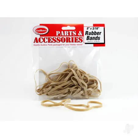 Guillow 8inx3/16in Rubber Band (10 rubber bands)