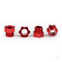 Traxxas Aluminium Stub Axle Nut, Red (4 pcs)