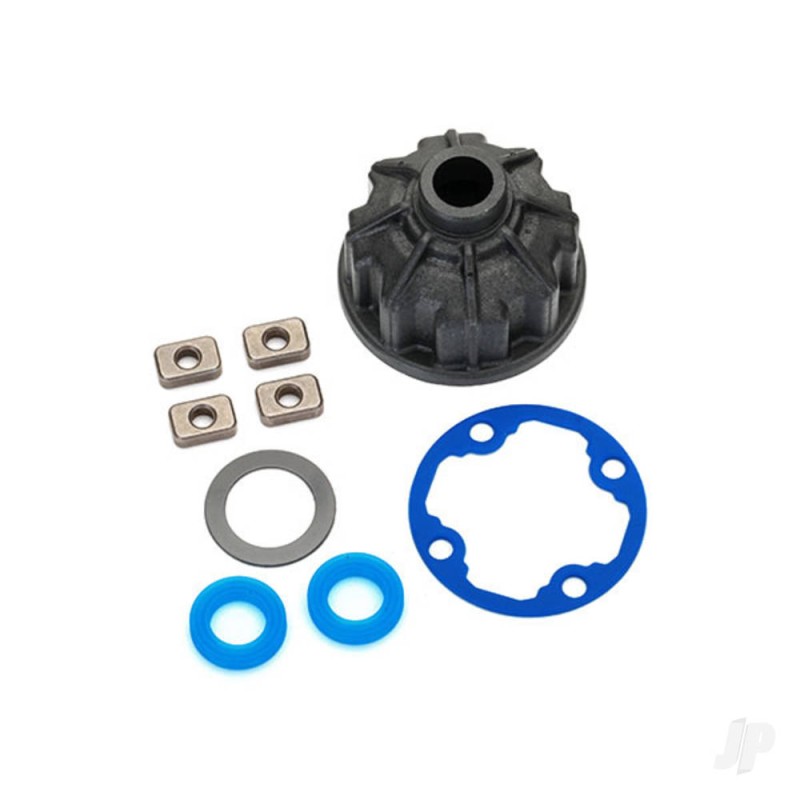 Traxxas Carrier, Differential (heavy duty) / x-ring gaskets (2 pcs) / ring gear gasket / spacers (4 pcs) / 12.2x18x0.5 PTFE-coat