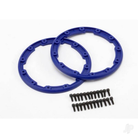Traxxas Sidewall protector, beadlock style (Blue) (2 pcs) / 2.5x8mm CS (24) (for use with Geode wheels)