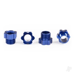 Traxxas Aluminium Stub Axle Nut, Blue (4 pcs)