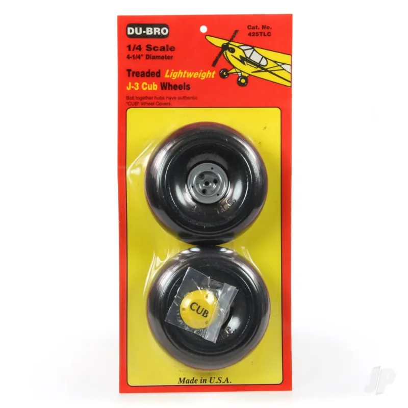 Dubro 1/4 Scale Tred Light J3 Wheels (1 pair per card)