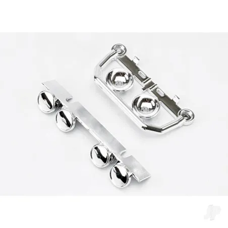 Traxxas Light bar, Front bumper (chrome) (1pc), roof light bar (chrome) (1pc)