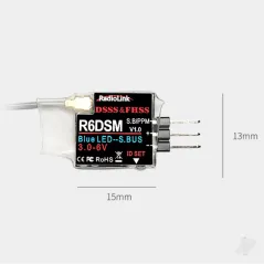 RadioLink R6DSM 2.4GHz 10-Channel Racing Drone Mini Receiver