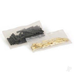 JP 2mm Gold Connector Bulk (50 Female + Shrink)