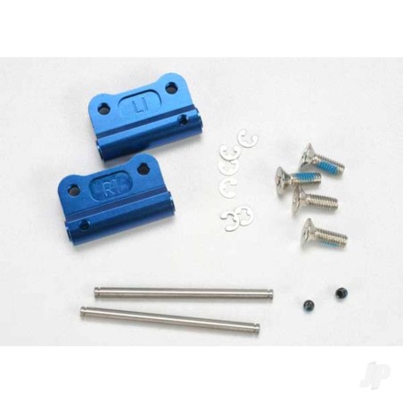 Traxxas Mounts, suspension arm (Blue-anodised 6061-T6 aluminium) (Rear) (+- 1-degree) (left & right)