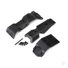 Traxxas Skid plate Set, Front / skid plate, Rear / 3x10 BCS (6 pcs) / 3x30 BCS (1pc) (fits 8629 & 8630 bulkheads)
