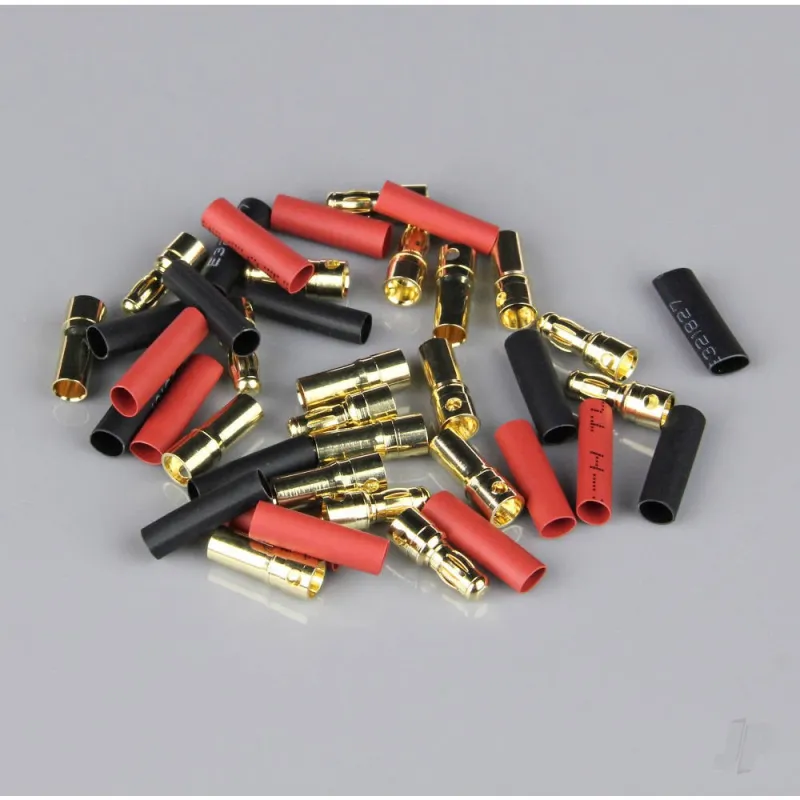 Radient 3.5mm Gold Connector Pairs including Heat Shrink (10 pcs)