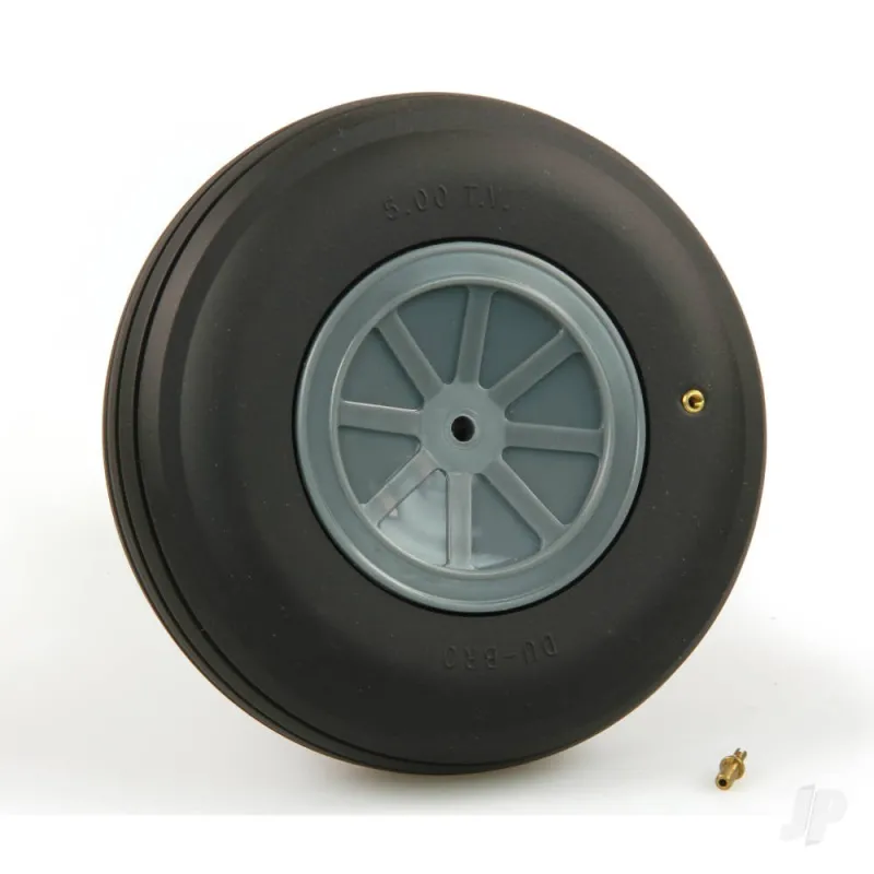 Dubro 5in diameter Lg Scale Treaded Wheel (1 each per card)