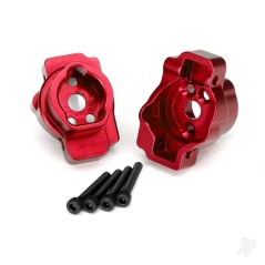 Traxxas Portal drive axle mount, Rear, 6061-T6 aluminium (Red-anodised) (left and right) / 2.5x16 CS (4 pcs)