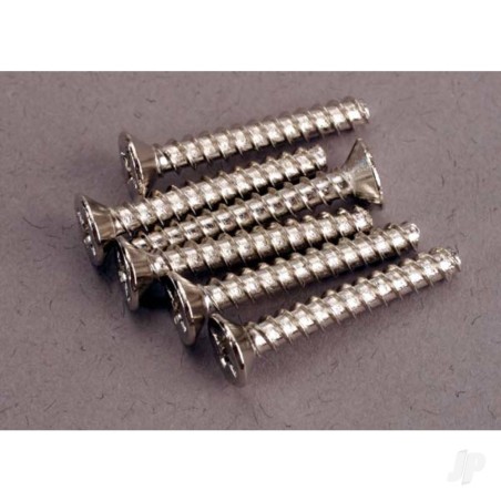 Traxxas Screws, 3x20mm countersunk self-tapping (6 pcs)