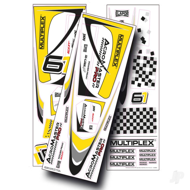 Multiplex AcroMaster Decals Yellow / Silver