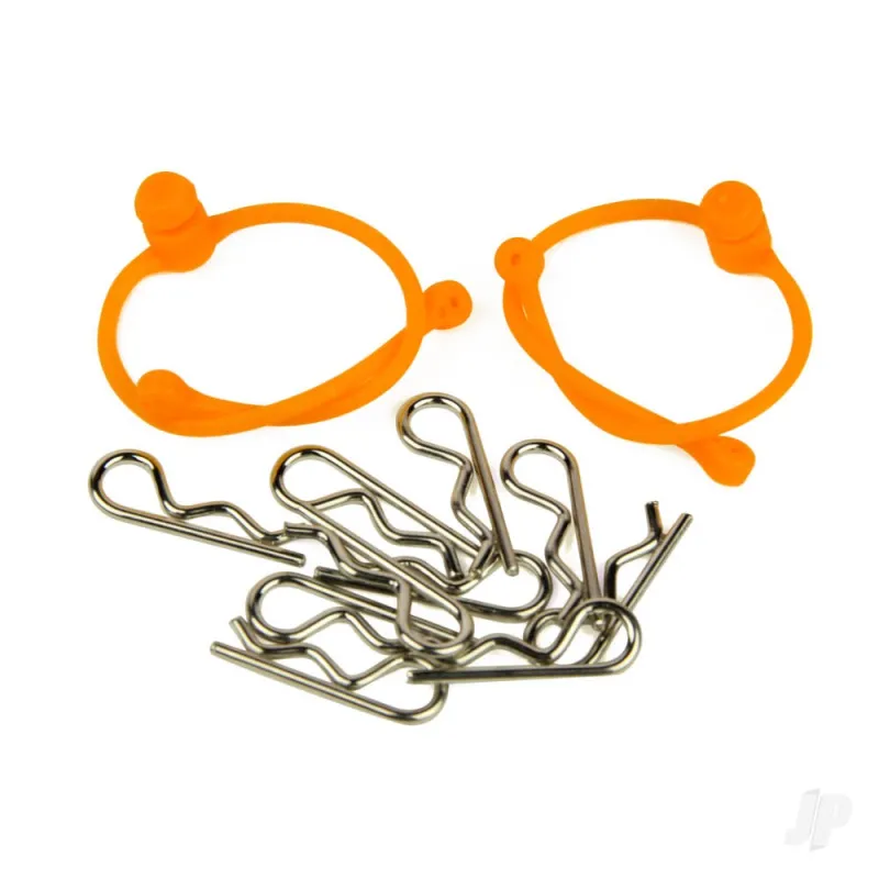 Radient Body Clips (10 pcs) with Orange Retainers (2 pcs)