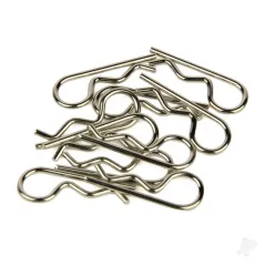 Radient Body Clips, Large Straight, Silver (10 pcs)