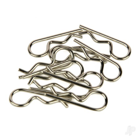 Radient Body Clips, Large Straight, Silver (10 pcs)