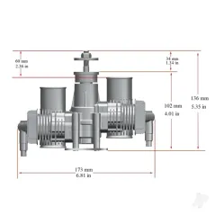 Stinger Engines 20cc Petrol 2-Stroke Twin Cylinder Stinger Engine