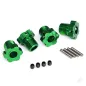 Traxxas Wheel Hubs, splined, 17mm (Green-anodised) (4 pcs) / 4x5 GS (4 pcs) / 3x14mm pin (4 pcs)