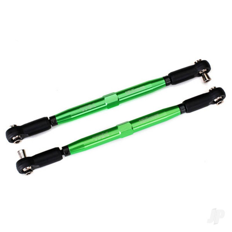 Traxxas Toe links, X-Maxx (Tubes Green-anodised, 7075-T6 aluminium, stronger than titanium) (157mm) (2 pcs) / rod ends, assemble