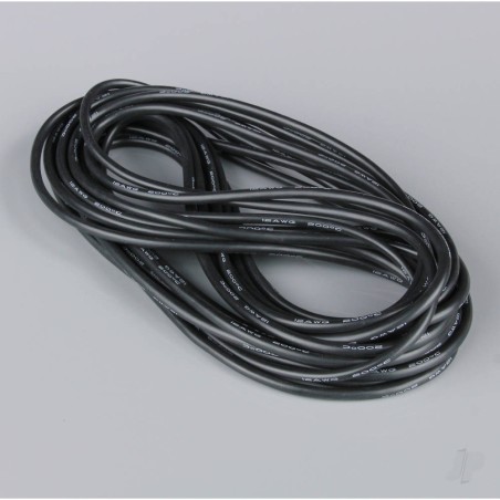 Radient Silicone Wire, 12AWG, 680 Strand, 25ft / 7.5m Black (on a roll)