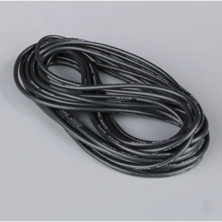 Radient Silicone Wire, 12AWG, 680 Strand, 25ft / 7.5m Black (on a roll)