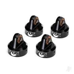 Traxxas Shock caps, aluminium (black-anodised), Fox shocks (4 pcs)