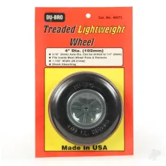 Dubro 4in diameter Treaded Lightweight Wheel (1 per card)