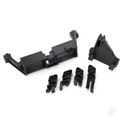 Traxxas Servo mount, 2-speed / servo mount, T-Lock / wire clips