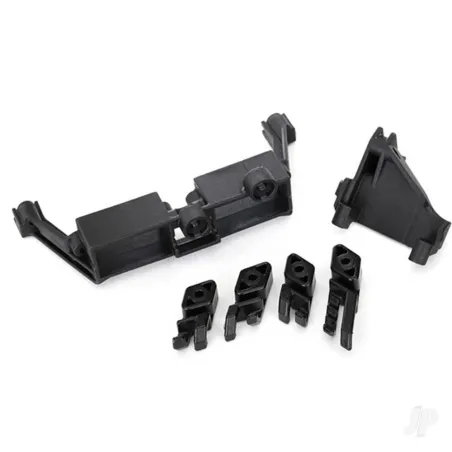 Traxxas Servo mount, 2-speed / servo mount, T-Lock / wire clips