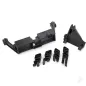 Traxxas Servo mount, 2-speed / servo mount, T-Lock / wire clips
