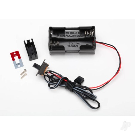 Traxxas Battery holder, 4-cell / on-off switch