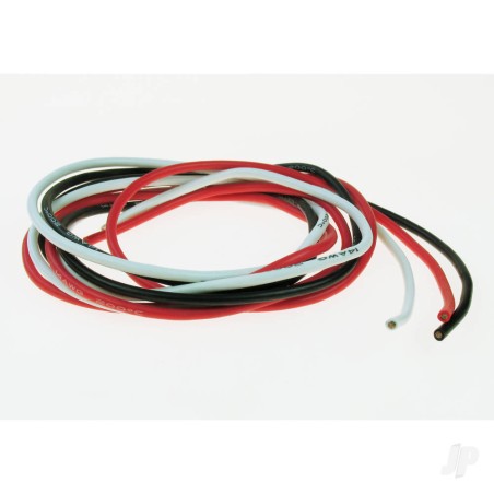 JP 14SWG Silicone Wire (White/Black/Red) 1m