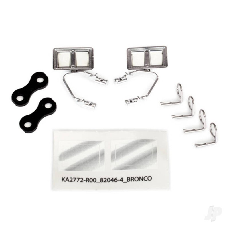 Traxxas Mirrors, side, chrome (left & right) / retainers (2 pcs) / Body clips (4 pcs) (fits 8010 Body)