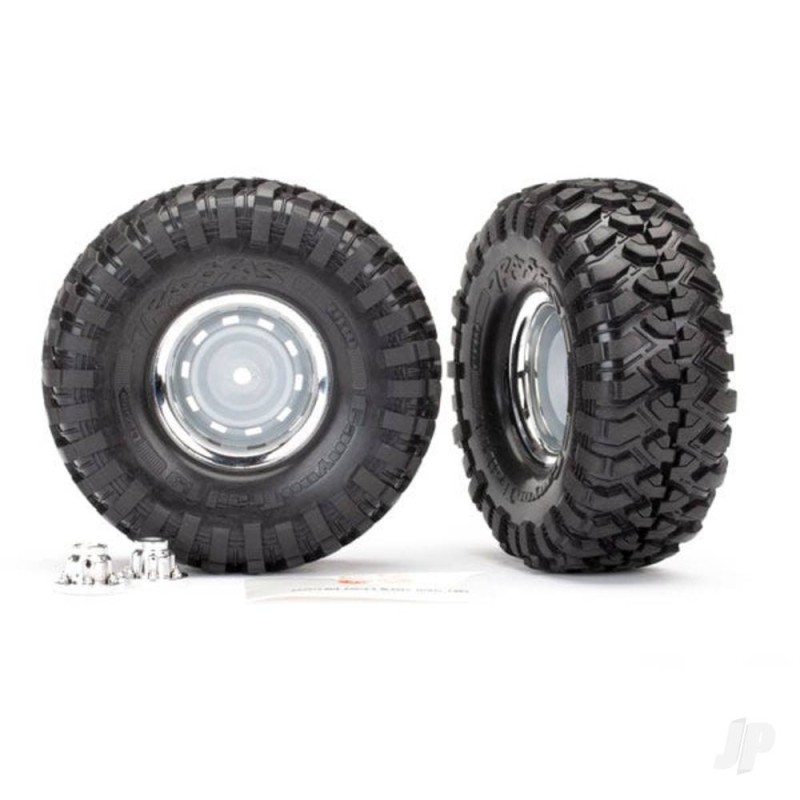 Traxxas Tyres and Wheels, Assembled Glued 1.9in Chrome Wheels (2 pcs)