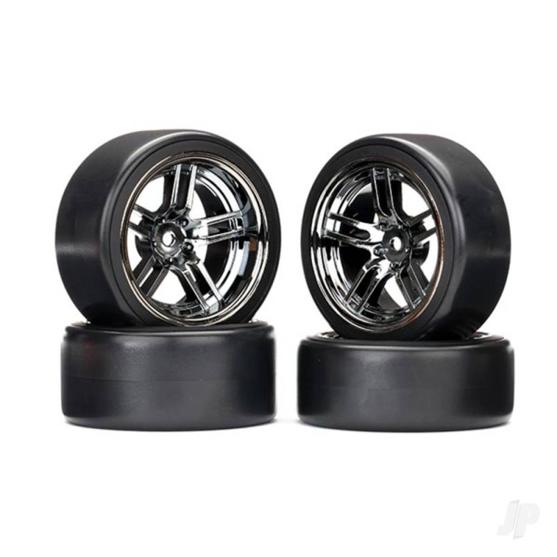Traxxas Tyres and Wheels, Assembled Glued 1.9in Drift Tyres (Front and Rear)