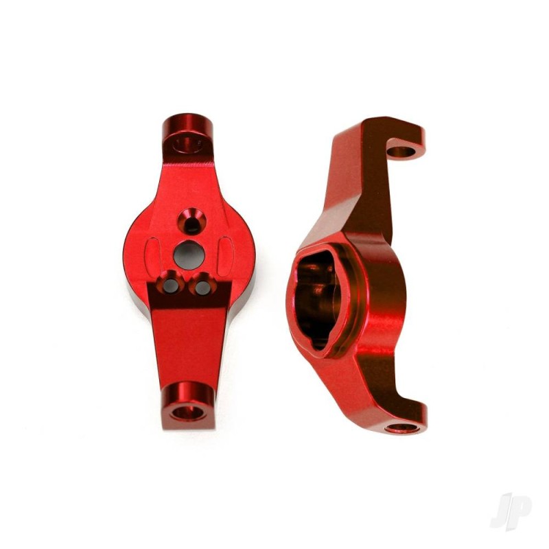 Traxxas Caster blocks, 6061-T6 aluminium (Red-anodised), left and right