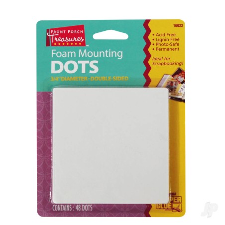 Super Glue Foam Mounting Dots, Double-Sided, .75in Diameter, (48 Dots)