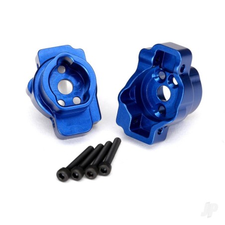 Traxxas Portal drive axle mount, Rear, 6061-T6 aluminium (Blue-anodised) (left and right) / 2.5x16 CS (4 pcs)