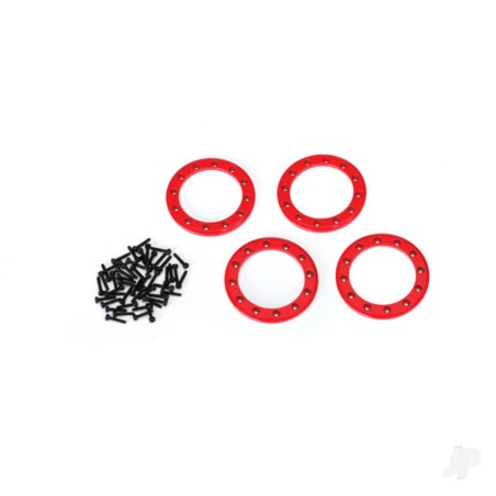 Traxxas Beadlock rings, Red (1.9in) (Aluminium) (4 pcs) / 2x10 CS (48)