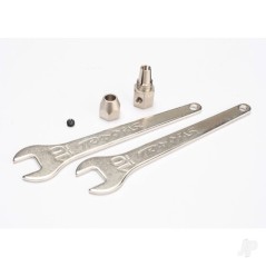 Traxxas Motor coupler, collet style / GS 4x3 SS ( with threadlock) (1pc) / wrench, 10mm (2 pcs)