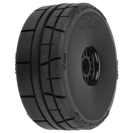 1/8 Menace HP BELTED Speed Run F/R Tires Mounted 17mm Black