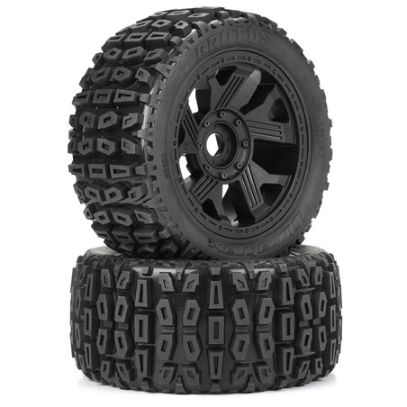 1/6 Brutus F/R 5.7" Monster Truck Tires MTD 24mm Black Rippe
