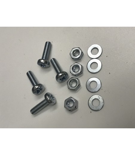M3 X 10MM  Pan head Screws nuts and washers x 6 