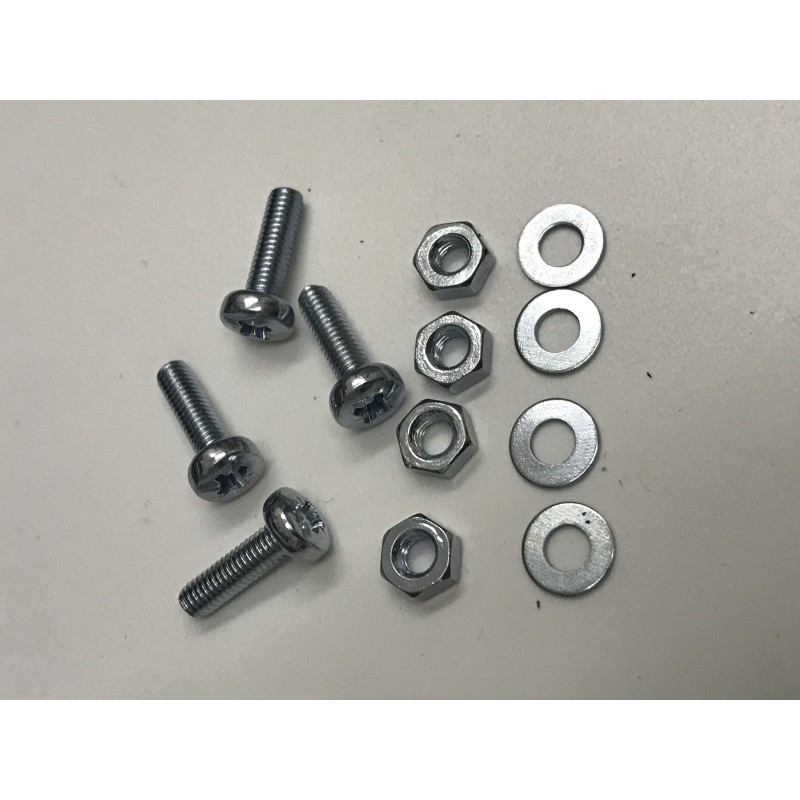 m6 x 30mm Pan Screw head nuts and washers x 4