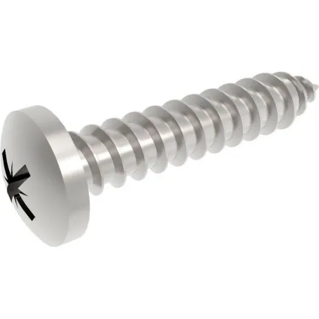Self Tapping Screw, Pan Pozi, Steel 4x3/4" 8 PACK