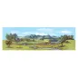 Peco Medium background Country with River 178mm x 559mm (7in x 22in)