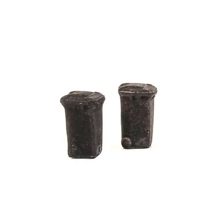 Wheelie Bins BLACK (2) - OO gauge accessories Harburn Hamlet SS374