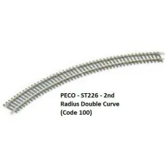 Peco No.2 Radius Double Curve, 438mm (17¼in) radius OO/HO Gauge ST-226