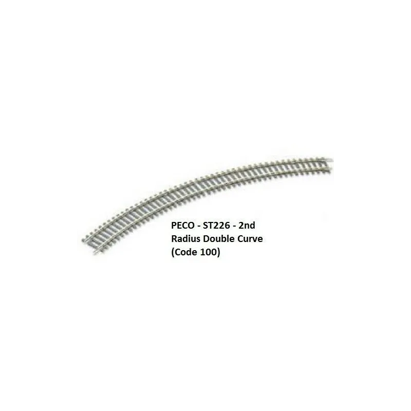 Peco No.2 Radius Double Curve, 438mm (17¼in) radius OO/HO Gauge ST-226
